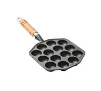Half Sphere Takoyaki Baking Pan 14 Hole Iron Plate With Handle Multiple Surfaces Cooking Utensils Iron Takoyaki Pan