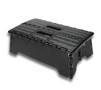 Half Step, escalera plegable de taburete negro para uso en el baño de personas mayores que están embarazadas reduce la altura de las puertas