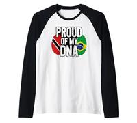 Half Trinidadian Brazilian Roots Proud of My DNA Camiseta Manga Raglan