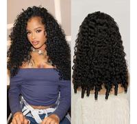 Half Wig Human Hair Burmese Curly Wig for Women 3 In 1 Seamless Flip Over Half Wigs Beginner Friendly Glueless Wigs Human Hair Media peluca de cabello humano rizado birmano 18 Inch