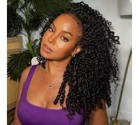 Half Wig Human Hair Burmese Curly Wigs for Black Women 180 Density Glueless Wigs 100% Human Hair Ready to Go 3 In 1 Seamless Flip Over Drawstring Headband Wig for Women Clip in No Sew In 22 Inch