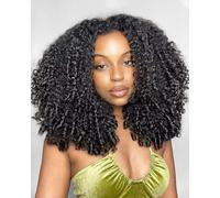 Half Wig Human Hair Burmese Curly Wigs with Spiral Curls for Women 180 Density Glueless Wigs 100% Human Hair Ready to Go 3 In 1 Seamless Flip Over Drawstring Natural Color 18 Inch