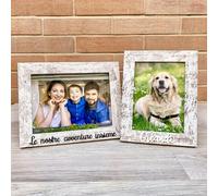 HALFA LASER Marco de fotos personalizado premium 3D Paston con foto incluida, para regalo de nacimiento, aniversario, novio, esposa, abuelos, de madera, 13 x 18 cm