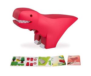 HALFTOYS Dinosaurios de Juguete - Juegos con Animales de Juguete para Niños 3 Años - Juegos Educativos y Creativos con Rompecabezas Magnético y Diorama de Papel - Juegos de Dinosaurios t Rex