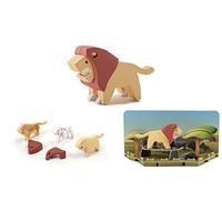 HALFTOYS HA001 Collectibles Juego de animales magnéticos, rompecabezas 3D, bloques de rompecabezas STEM educativos para tomar aparte juguetes regalo para niños y niños de 3 años en adelante (león)