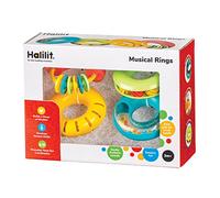 Halilit Baby Musical Rings. 4 Durable Real Musical Instruments. Rattles Gift Set for Babies. Smooth and Easy Grip. BPA Free. Sensory Fun. 3 Months +,Multicolour