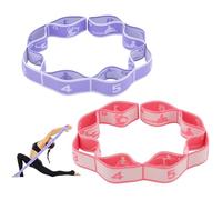 Halinuia 2 unids elástico Musculación, elástico deporte 8 niveles de fuerzas banda, fitness musculación correa de ejercicio para pilates Yoga Ballet Danza, estiramiento Fascias (púrpura clar rojo