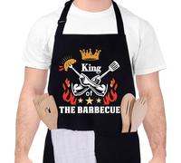 Halinuia Delantal de cocina unisex Masterchef divertido personalizado, ajustable XL, para papá, cocinero, chef marido, con 2 bolsillos, impermeable