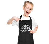 Halinuia Delantal Niño Negro Ajustable con 2 Bolsillos Grandes - Delantal Infantil Personalizado para Pintar, Cocinar, Manualidades, Jardín y Escuela,niño o niña