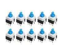 HALJIA 10pcs 6 pines Autoblocantes Interruptor pulsador interruptores DPDT 8 x 8 mm