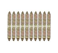 HALJIA 10pcs M8 x 60MM cabeza fija de doble madera para madera tornillos autorroscantes Tornillos de rosca para muebles tacos de fijación