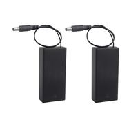 HALJIA 2 PCS 2 × 3.7V 18650 Soporte de Batería con Tapa, 18650 × 2 Caja de Almacenamiento de Batería de Plástico de 7.4V con Interruptor de Encendido/Apagado y Enchufe DC
