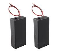 HALJIA 2 PCS 2 × 3.7V 18650 Soporte de Batería con Tapa, 18650 × 2 Caja de Almacenamiento de Batería de Plástico de 7.4V con Interruptor de Encendido/Apagado y Cables 2 solts