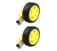 HALJIA 2 piezas DC Drive Gear Motor Dual Shaft y rueda de neumático Compatibile con DC 3 V-6 V Arduino Smart Car Robot Proyectos