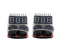 HALJIA 2 unidades 1s-8s Drone/Racing Car Lipo/Li-ion/LiMn/Li-Fe probador de batería de bajo voltaje Indicador de alarma de zumbador, control remoto helicóptero, monitor de batería 1S-8S Lipo Tester