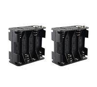 HALJIA 2PCS 12V 8 x AA Caja de Soporte de Batería, 8 x 1.5V 12V Caja de Almacenamiento de Batería de Plástico Doble Cubierta de Espalda con Espalda 8 Ranuras Caja de Batería Negro