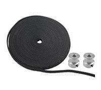 HALJIA 2pcs 2 GT 20 Dientes Timing Polea Rueda 5 mm Interior con Apertura de Goma 5 m 2 GT - 6 mm Cinturón Compatible con 3D Impresora RepRap Prusa