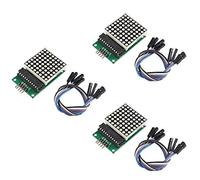 HALJIA 3 Unidades 7219 Kit de módulo de Control de Pantalla LED MCU de Matriz de Puntos Compatible con Arduino con Cable Dupont