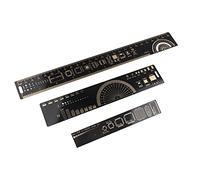 HALJIA 3PCS PCB Ruler 25cm 20cm 15cm 6.3/7.87/10.23 Pulgadas Ingenieros Electrónicos Herramienta de Medición Regla de Placa de Circuito Impreso