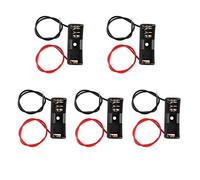 HALJIA 5 unidades de 12 V A23L 23 A de plástico con clip de resorte para batería, caja de almacenamiento con cables de alambre, color negro