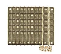 HALJIA 50 bisagras para caja, cajón o armario de tamaño mini para joyería, chapadas en latón, 23 mm x 19 mm, 200 tornillos de repuesto