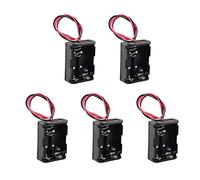 HALJIA 5PCS 2 × 12V 23A Plástico Clip de la Batería Caja de Almacenamiento 24V 23A Caja de la Batería con el Cable de Plomo, Negro