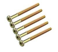 HALJIA 5pcs M6 x 75MM tornillos hexagonal hexagonal de cabeza muebles Conector tornillos cierre