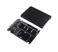 HALJIA Adaptador convertidor M.2 NGFF mSATA SSD a SATA 3 2 en 1, enchufe de disco duro a SATA de 2.5 pulgadas, tarjeta de 7 mm de grosor, llave B y M de 22 pines, adaptador M.2 NGFF a SATA, compatible