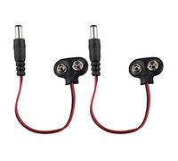 HALJIA batería de 9 V Hebilla Snaps Cable de alimentación Clip Conector 2.1 mm DC Conector Jack Compatible con Arduino (2 Piezas)