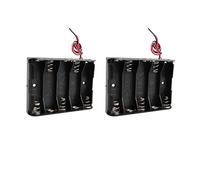 HALJIA - Caja de Almacenamiento de batería de plástico con Cables de Alambre, 2 Unidades, 7,5 V, AA, 5 x 1,5 V