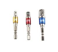 HALJIA Juego de 3 adaptadores de enchufe de impacto/extensión convierte el taladro de potencia hexagonal en brocas de impacto de 1/4", 3/8" y 1/2"