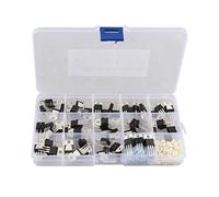 HALJIA - Juego de 70 de regulador de voltaje IC LM317T L7805 L7806 L7808 L7809 L7812 L7815 L7824 L7905 L7906 L7908 L7909 L7912 L7915 con 100 de partículas aislantes y 100 obleas de silicona