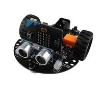 HALJIA Mini Coche Robot Inteligente Compatible con BBC Micro:bit V2 Robot de codificación para la Educación Temprana programable electrónico DIY con Makecode y programación Python(sin Micro bit)