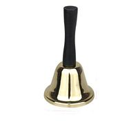 HALJIA Pequeña Campana de Mano de Metal para Servicio, Escuela, Restaurante o Juegos, Oro