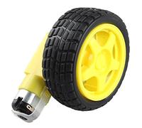 HALJIA Set de Rueda y motorreductor CC para Coche Robot Inteligente Compatible con Arduino