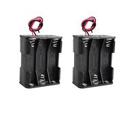 HALJIA - Soporte de batería de 9 V AA (6 x 1,5 V, plástico, con Cables de Alambre)