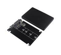 HALJIA Tarjeta adaptadora M.2 NGFF SSD a SATA de 2.5 pulgadas SATA III de 22 pines basada en SSD NGFF M.2 Key B/B+M convertidor de disco duro con carcasa para 2280 2260 2242 2230 mm M.2 Super Speed