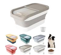 halkaount Almacenamiento de Comida for Perros 12-15 kg hermético con Tapa con bisagras Ruedas Caja de Comida Plegable contenedor de Comida for Perros y Gatos contenedor de Comida(5)