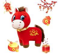 halkaount Juguetes de Peluche del Año del Caballo 2026, Divertidos Juguetes de Peluche de Caballo Que ríen y lloran, Mascota del zodíaco Chino (Paquete de 2, 20 cm)(Lachendespferd,20cm)