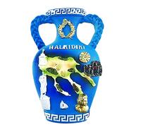Halkidiki Greece - Imán de nevera en forma de botella 3D para regalo de recuerdo, resina hecha a mano con imán de refrigerador Halkidiki, colección de decoración para el hogar y la cocina