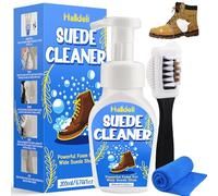 Halldeli Limpiador de gamuza, kit de limpieza de zapatos con cepillo de gamuza, limpiador de zapatos para zapatos blancos, gamuza, nobuck, punto, botas, zapatillas de deporte, cuero, protector de