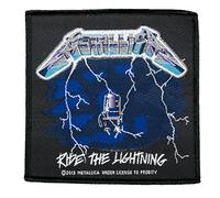 Halle 15 Clothes - Parche para la piel - Banda Metallica - Ride the Lightning, negro azul, 9,5 x 10