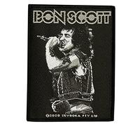 Halle 15 Parche bordado Clothes Bon Scott AC/DC - Negro, Rectangular, 1 pieza, parche bordado