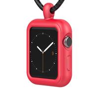 HALLEAST Funda de silicona compatible con Apple Watch | Repuesto para colgante iWatch Series 12 11 10 9 8 7 6 SE 5 4 3 2 SE SE2 SE3, 42 44 45 46 mm, rojo