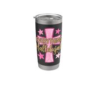 HALLELUJAH Christian Girls Pink Cross Preppy Doodles Stars Vaso térmico de acero inoxidable de doble pared