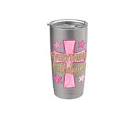 HALLELUJAH Christian Girls Pink Cross Preppy Doodles Stars Vaso térmico de acero inoxidable de doble pared