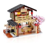 Hallisun Bloque de construcción de Juguetes, Tienda de Sushi, Kit de construcción Compatible, casa de Estilo japonés, Regalo de cumpleaños para Adultos niños a Partir de 8 años, 763 Piezas