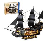Hallisun Juego construcción Barcos Piratas, minibloques Barco Pirata, Modelo Barco Dark Mirage colección Regalos Navidad cumpleaños decoración para Adultos niños y niñas Mayores 14 años, 2900 Piezas