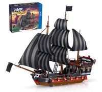 Hallisun Juguete de Bloques, Modelo de Barco Pirata de Tamaño Estándar, Juego Creativo Construcción y Ensamblaje de Barcos, para Adultos, Adolescentes y Niños de 8+ años, 968 Piezas