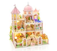Hallisun Kit de casa en miniatura de Windsor Castle Tiny 3D para adultos, decoración de estantería de casa de muñecas con muebles y luces LED, regalo de Navidad, cumpleaños, invernadero, manualidades